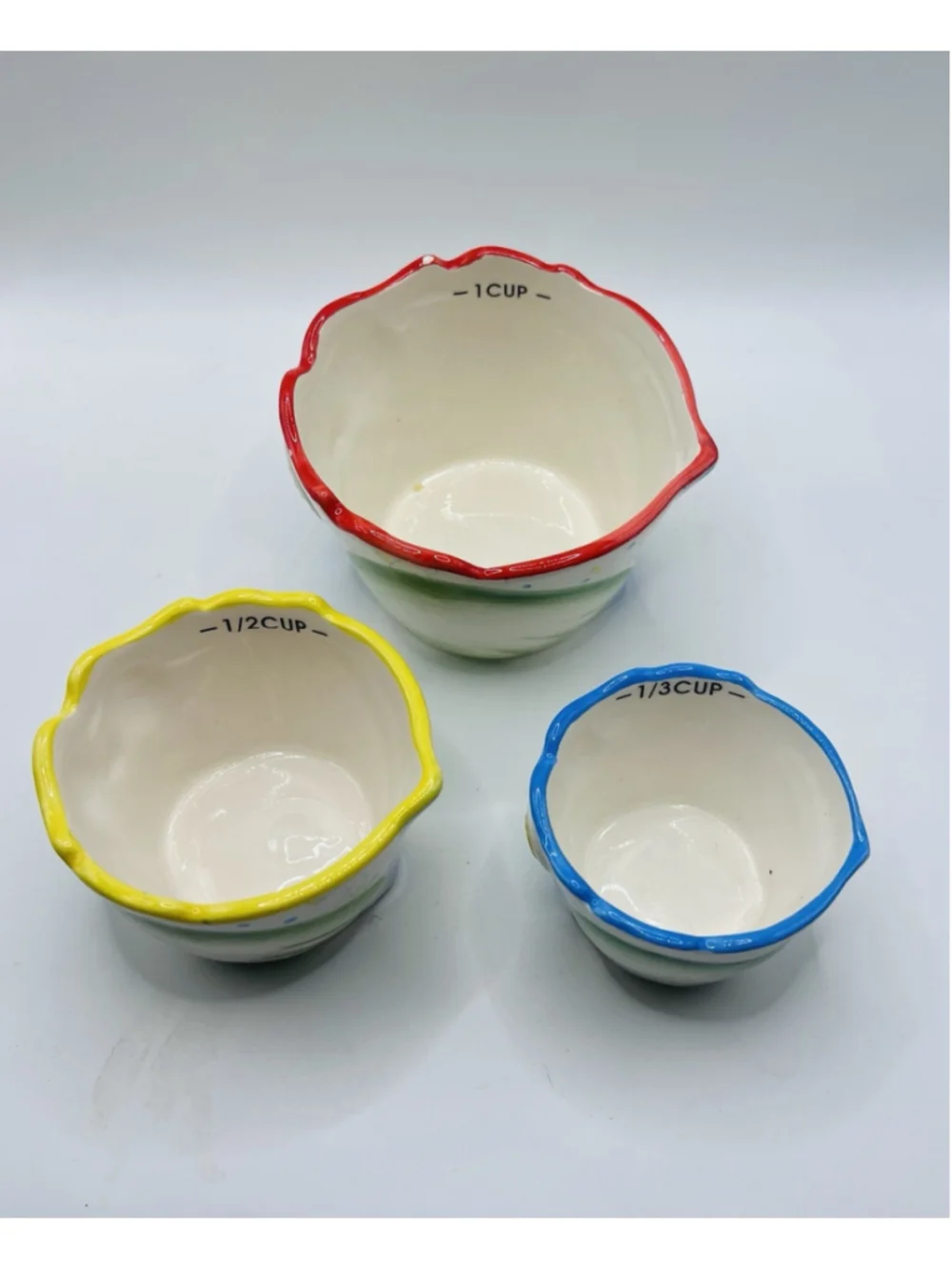 Pier 1 Imports Nesting Owl Measuring Cups ~ Set of 3 ~ Red Yellow Blue